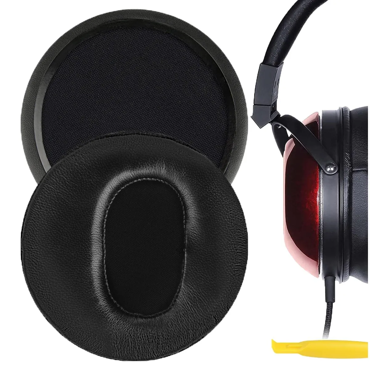 Geekria Geekria Elite Sheepskin Ear Pads for Fostex TH600 TH610 TH500RP TH900 MKII TH-X00 (Black) 2 in 1 accessory — product photo