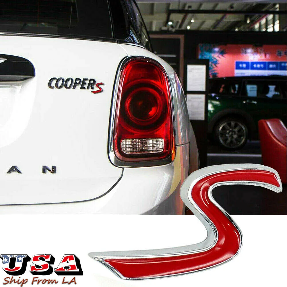 SIMPLEX TECHNOLOGY CO., LIMITED SIMPLEX TECHNOLOGY CO., LIMITED 3D Red S Letter Emblem Badge For Mini Cooper Exterior Care — product photo