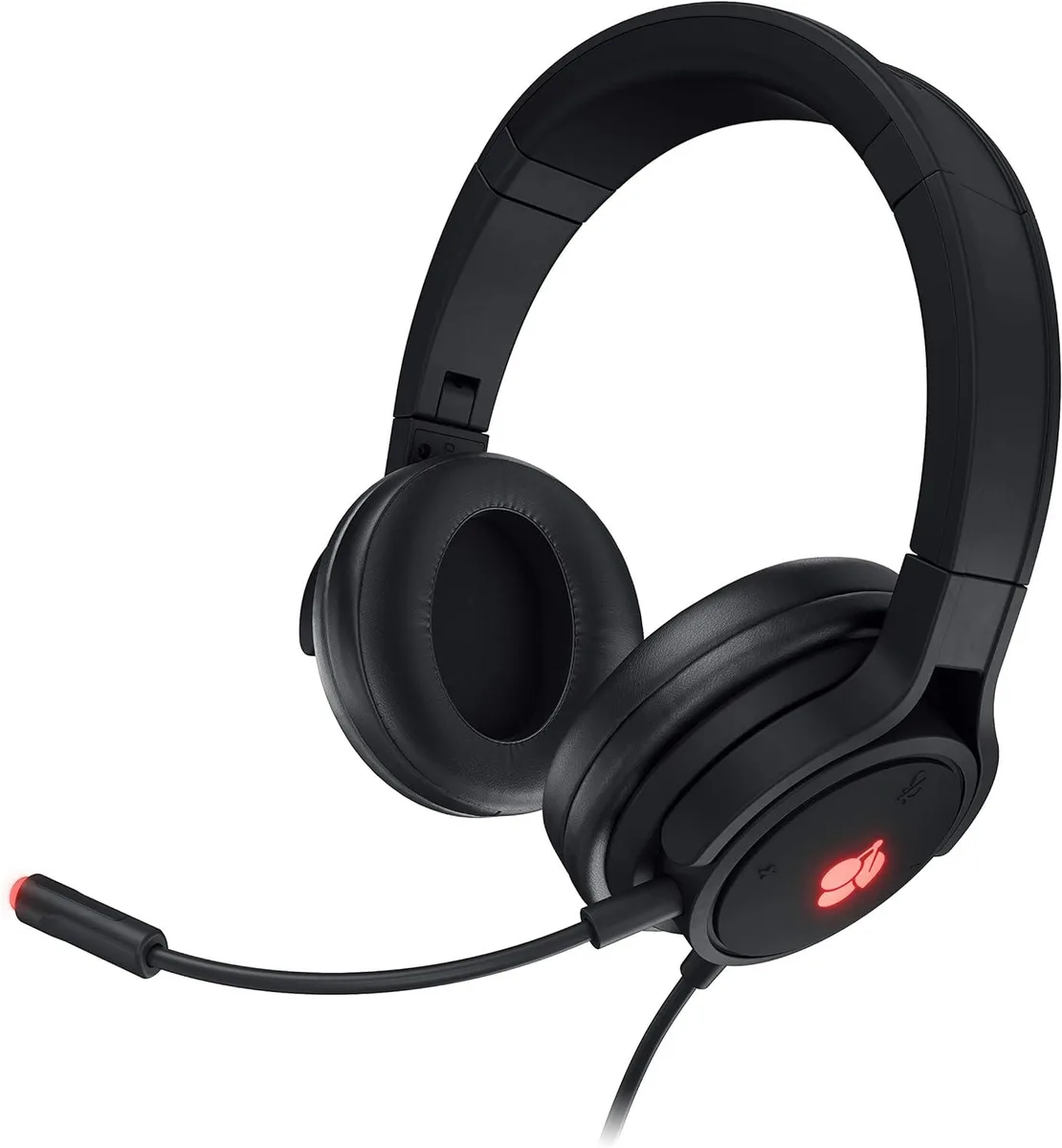 Cherry Cherry HC 2.2 Wired Headset USB 7.1 Surround 50 mm Drivers Detachable Mic Black 7.2 ft Cord — product photo
