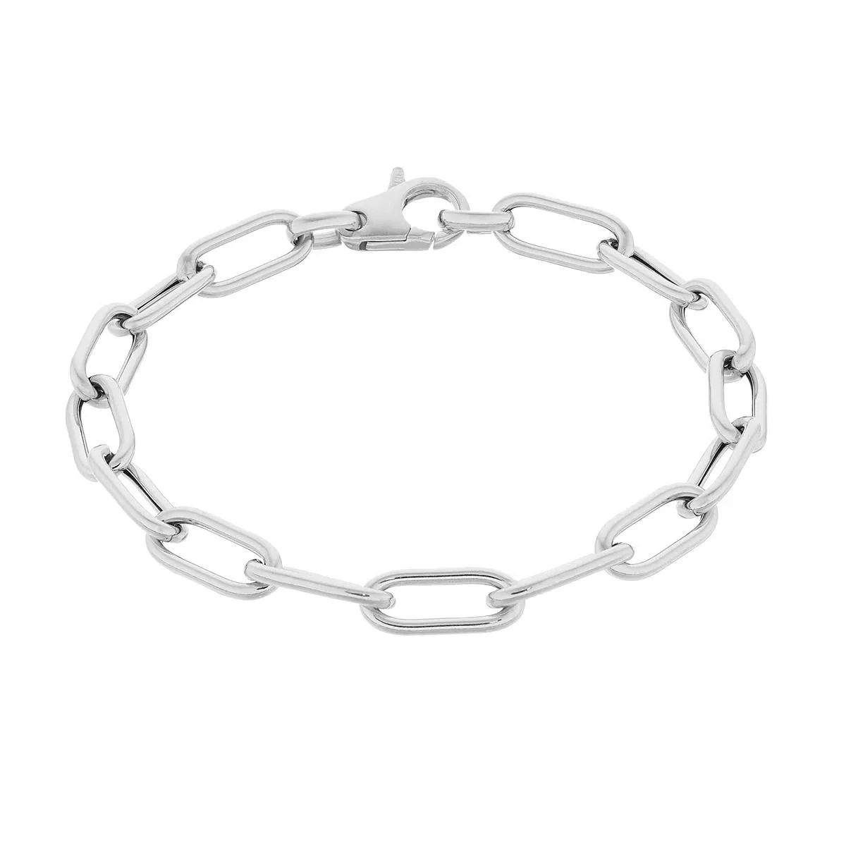 MST MST 925 Sterling Silver Paper Clip Bracelet 6mm 7 Inch 10g — product photo