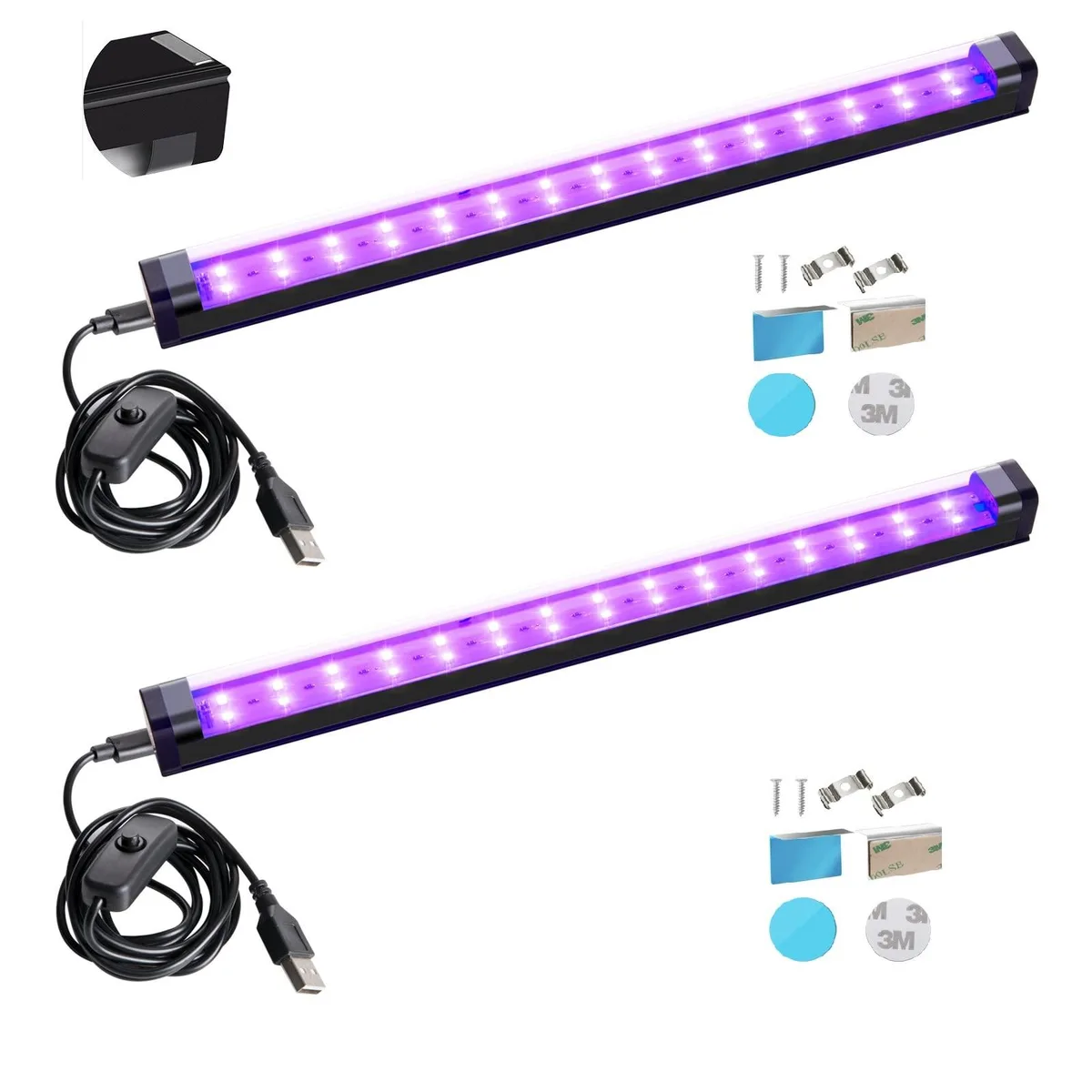  Baldwin LED Blacklight Bar 10W 1ft 395-405nm 2 Pack — product photo