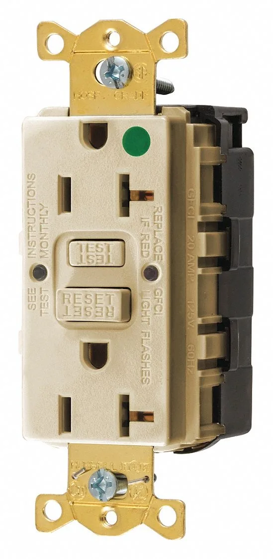Hubbell Incorporated Hubbell Incorporated SNAPGF83I GFCI Receptacle 20A 125V Ivory Nylon — product photo
