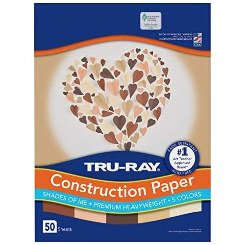 Pacon Corporation Pacon Corporation P102949 Construction Paper 9x12 Assorted Skin Tone 50 Sheets 70 lb 80 Brightness — product photo