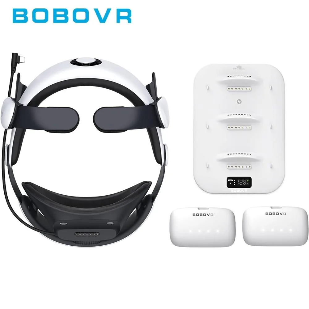 BoboVR BoboVR S3 Pro Head Strap Twin Batteries BD3 Dock White — product photo