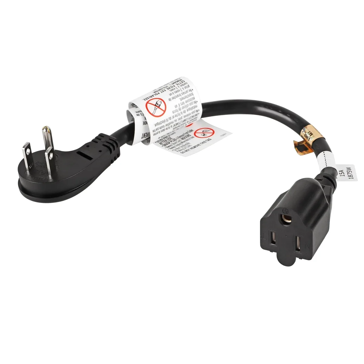  1Feet 15A 14AWG Flat Plug Straight Blade Plug — product photo