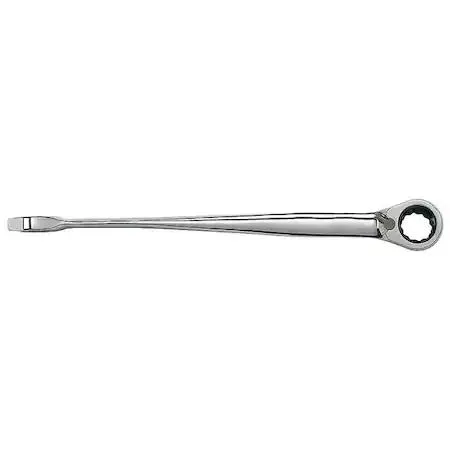 Chrome ratcheting wrench 11/16 in offset head 10 7/8 in overall