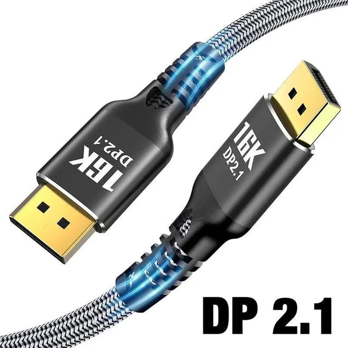 SMUGDESK SMUGDESK DisplayPort 2.1 cable 6.6FT 80Gbps 16K@60Hz 8K@120Hz 4K@240Hz 165Hz 144Hz HDCP HDR10 FreeSync G-Sync — product photo
