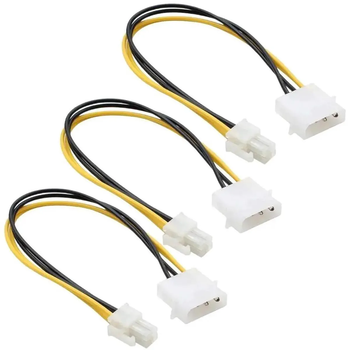 SMUGDESK SMUGDESK LP4 Molex to ATX 4-pin Power Adapter Cable 3-Pack 9.5 Inch 24cm — product photo