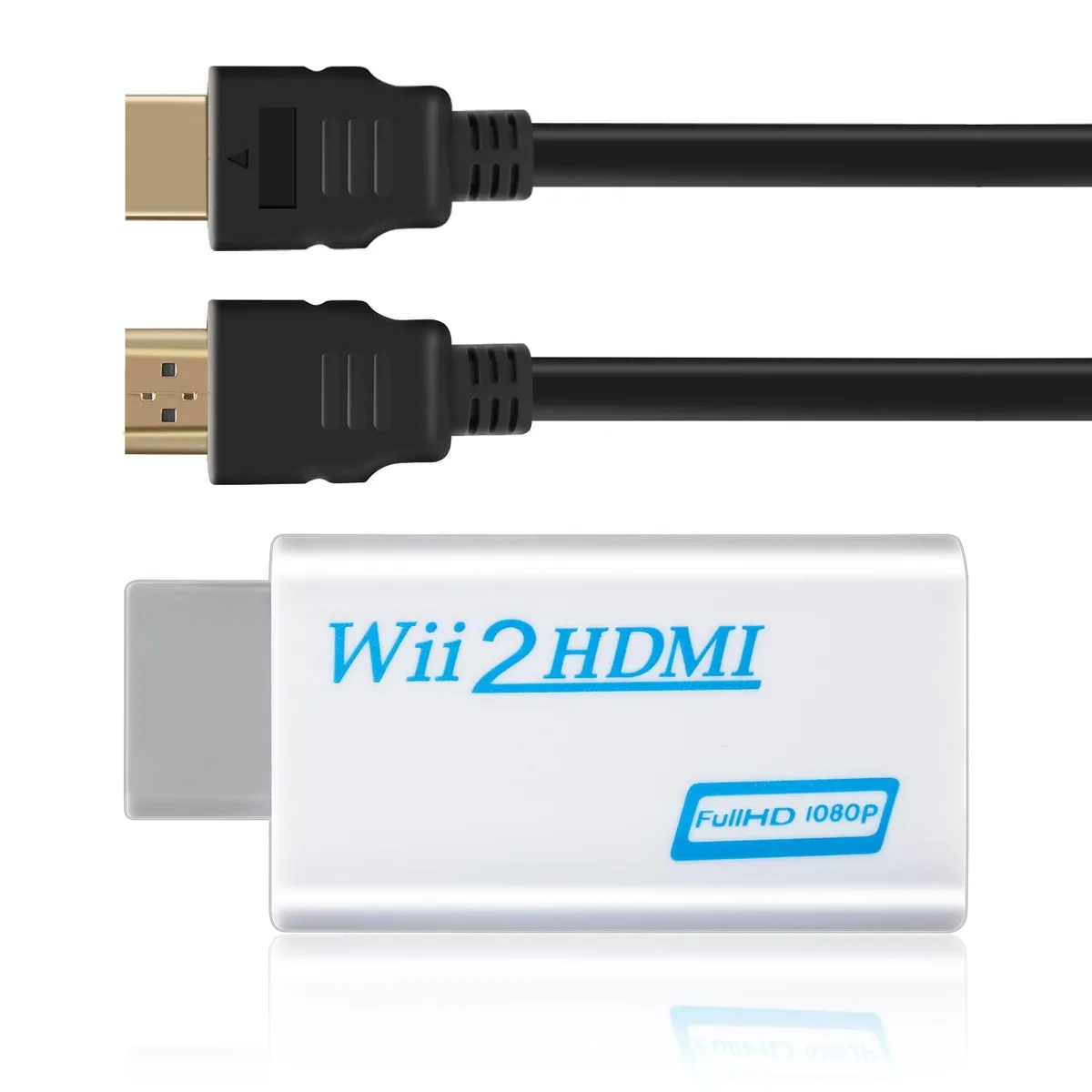LongLongJin Wii HDMI Media Converter 1080P 5ft Cable White — product photo