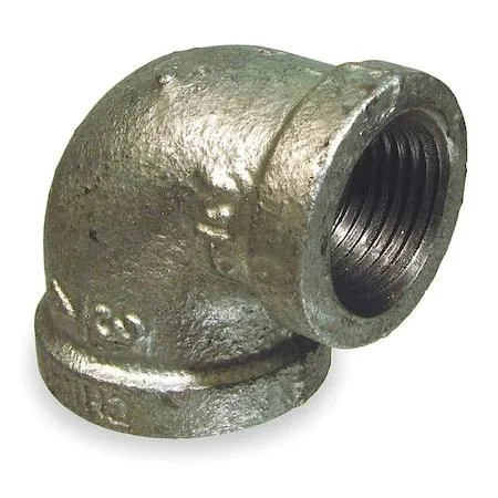 Galvanized malleable iron 90-degree reducing elbow with female NPT threads