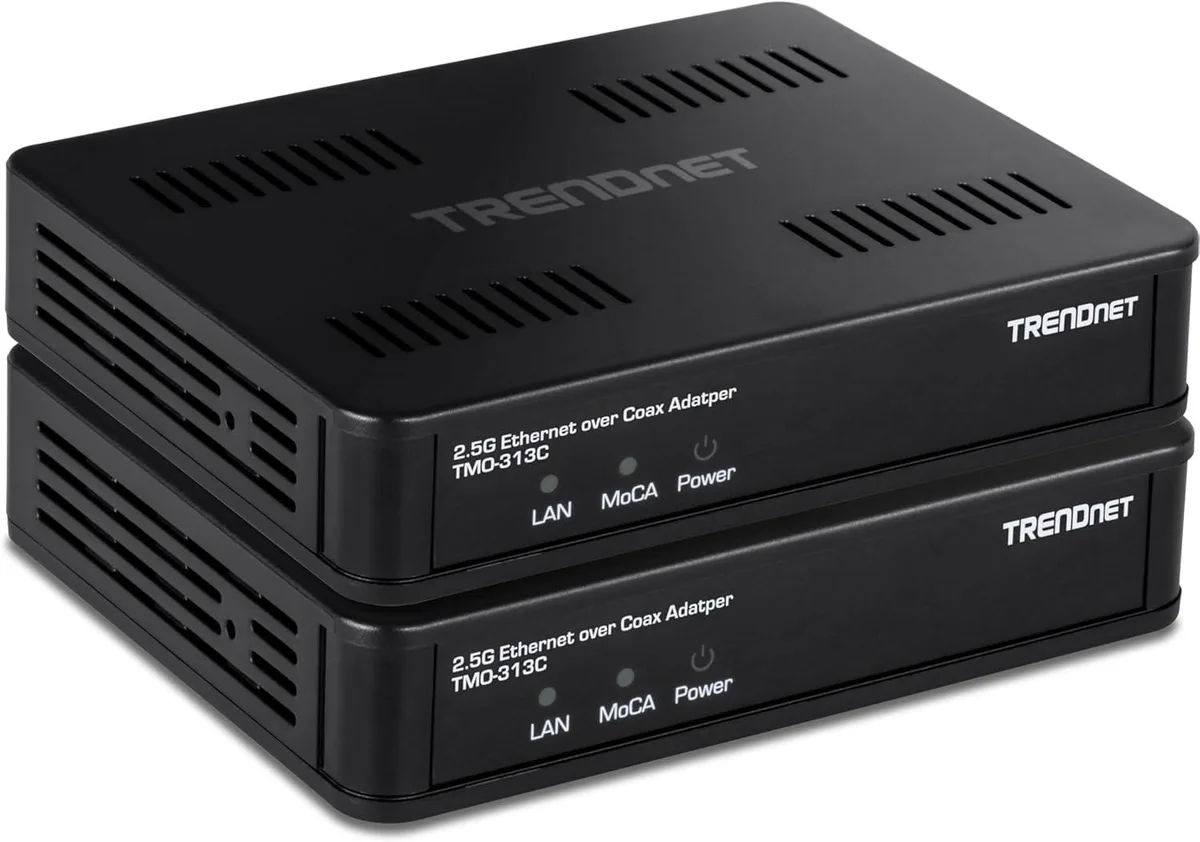 TRENDnet TRENDnet TMO-313C2K 2.5Gbps MoCA 2.5 Ethernet over Coax Adapter 2-Pack — product photo