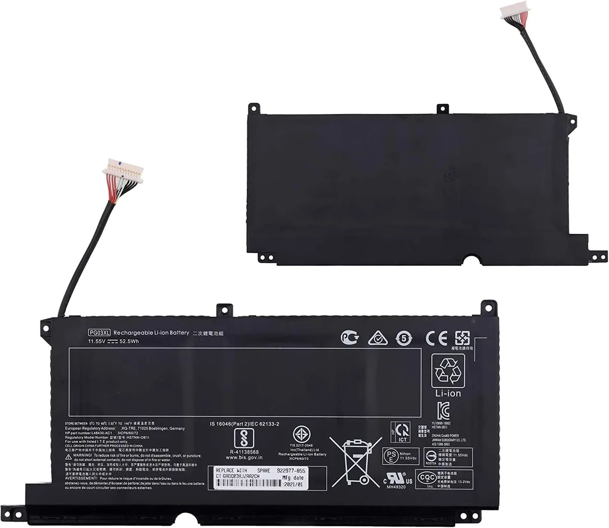 NShi NShi PG03XL laptop battery 52.5Wh 11.55V — product photo