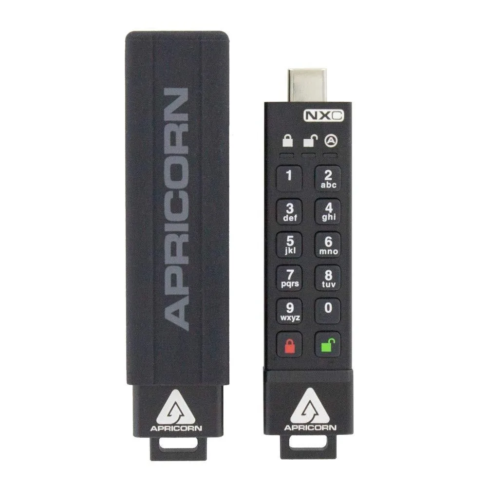 Apricorn Mass Storage Apricorn Mass Storage Aegis Secure Key 3 NXC 64GB USB 3.2 Type C 2 in 1 accessory — product photo