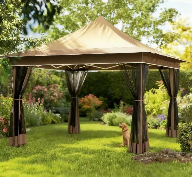 Bullride Bullride Premium Pop-Up Canopy 140.6" Beige with Mesh Netting — product photo