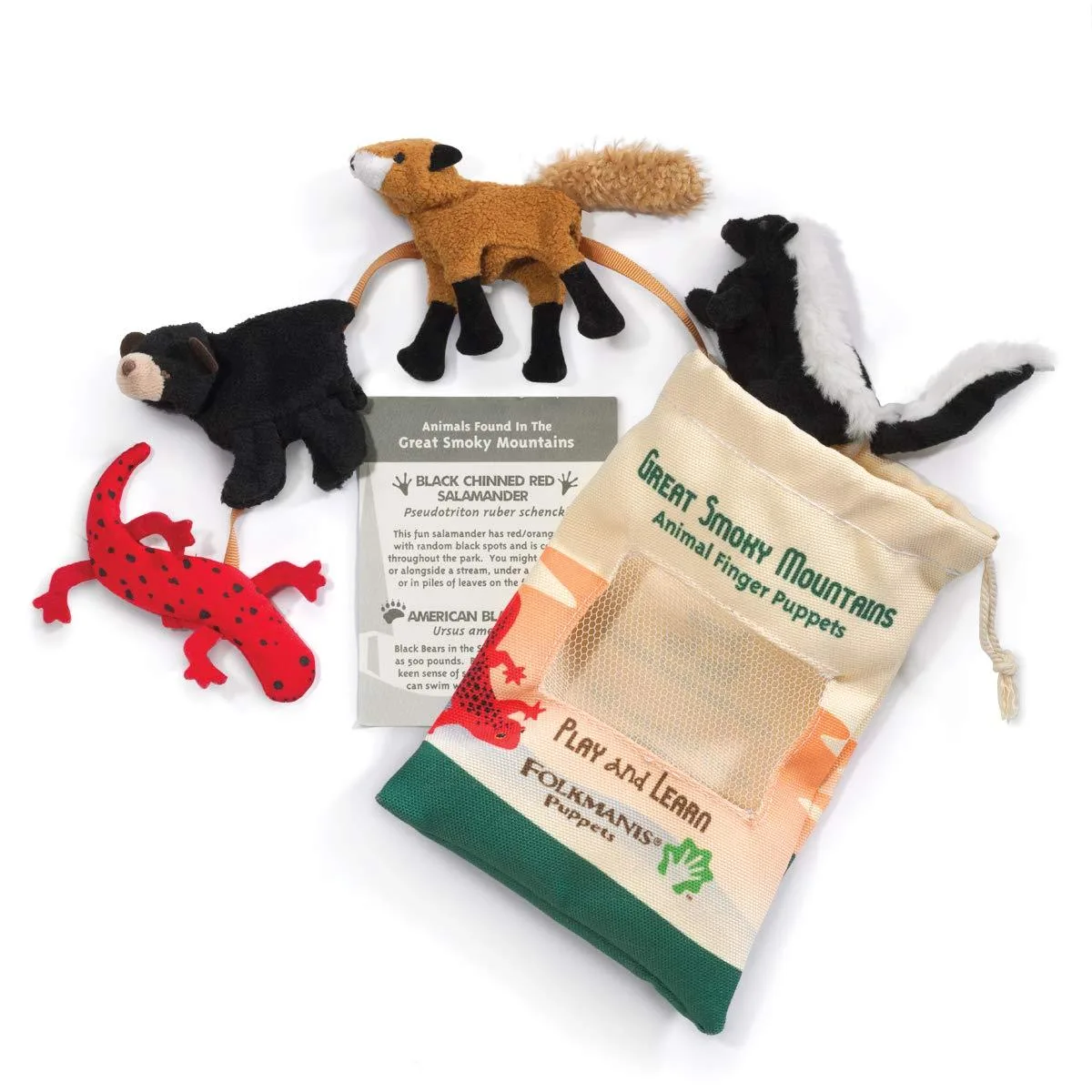 Folkmanis Puppets Folkmanis Puppets Great Smoky Mountain Animal Set Finger Puppet — product photo