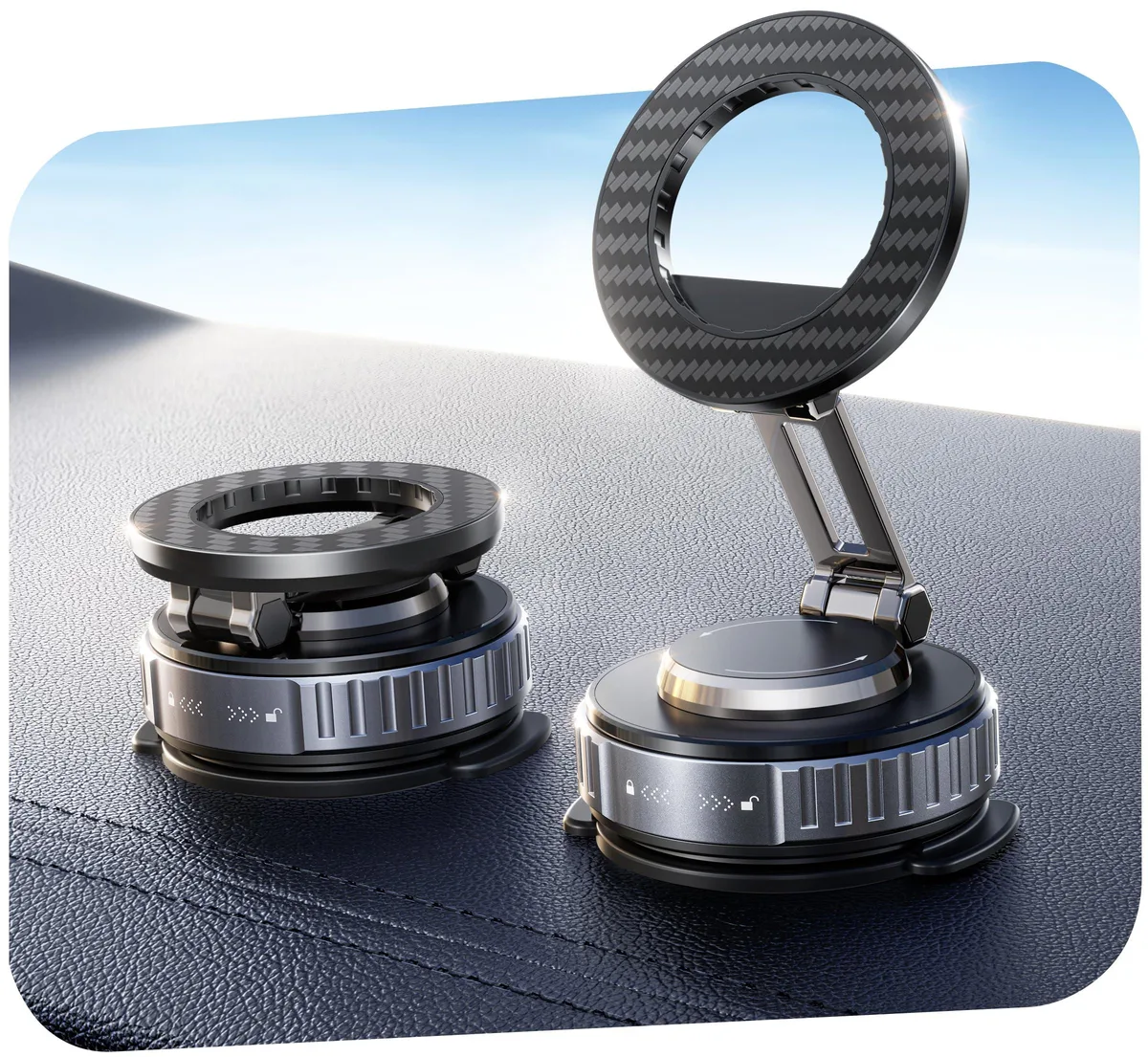  snanlen A2 Vacuum Magnetic Phone Mount 108 lbs 360° 210° arc Black — product photo