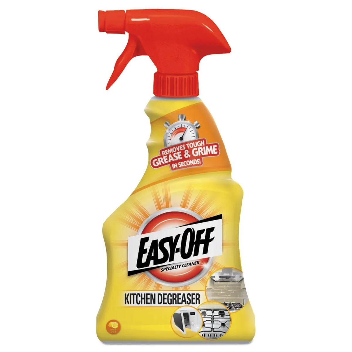 White 16 fl oz spray bottle with lemon label