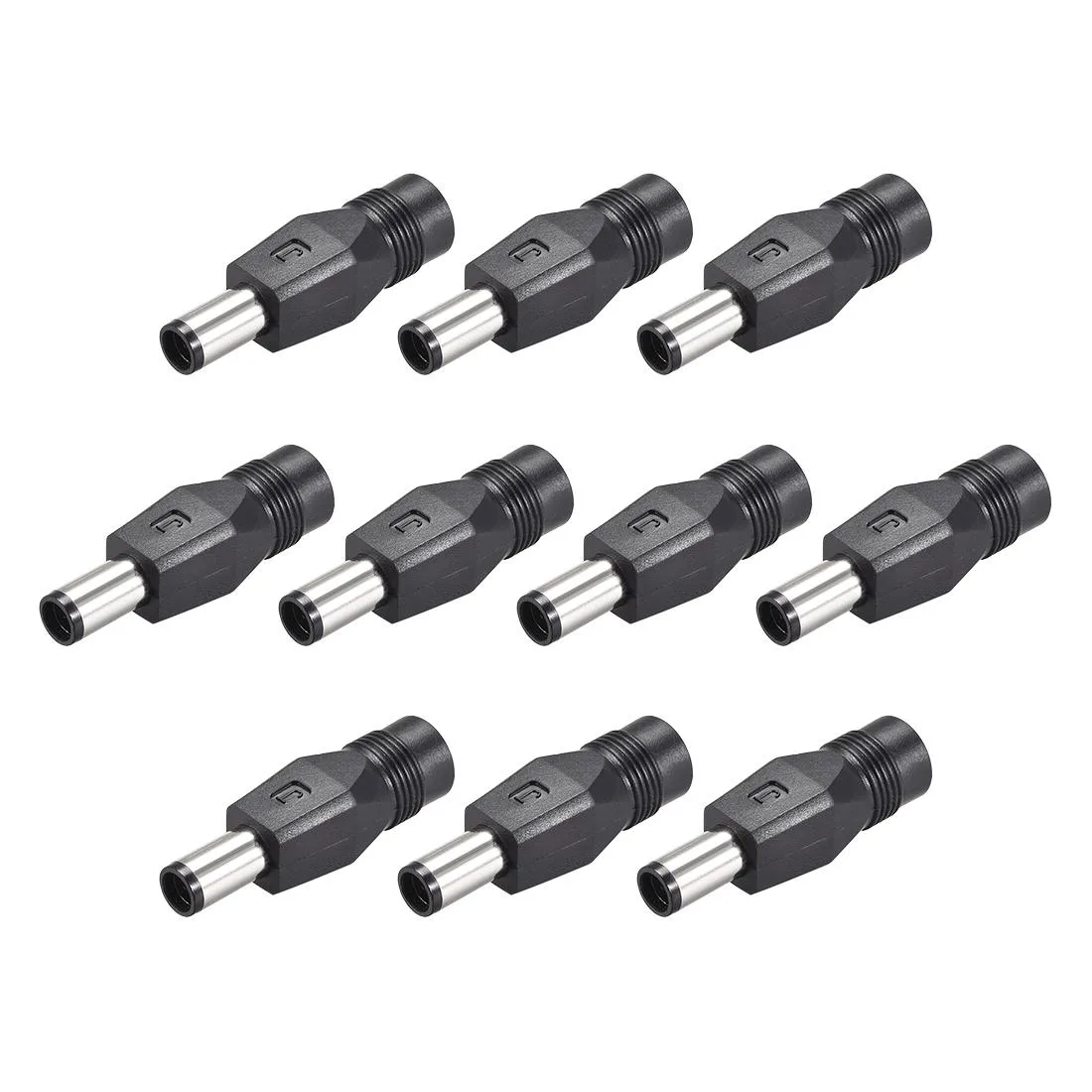 Unique-Bargains Unique-Bargains 10pcs DC Adapter 7.4mm Male to 5.5mm Female Black — product photo