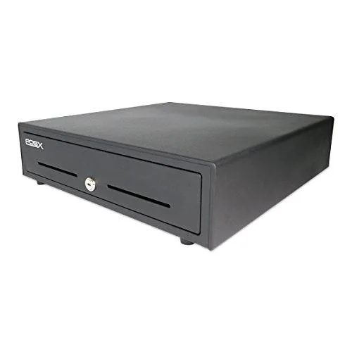 Black cash drawer, 16 by 16 form factor, matte finish