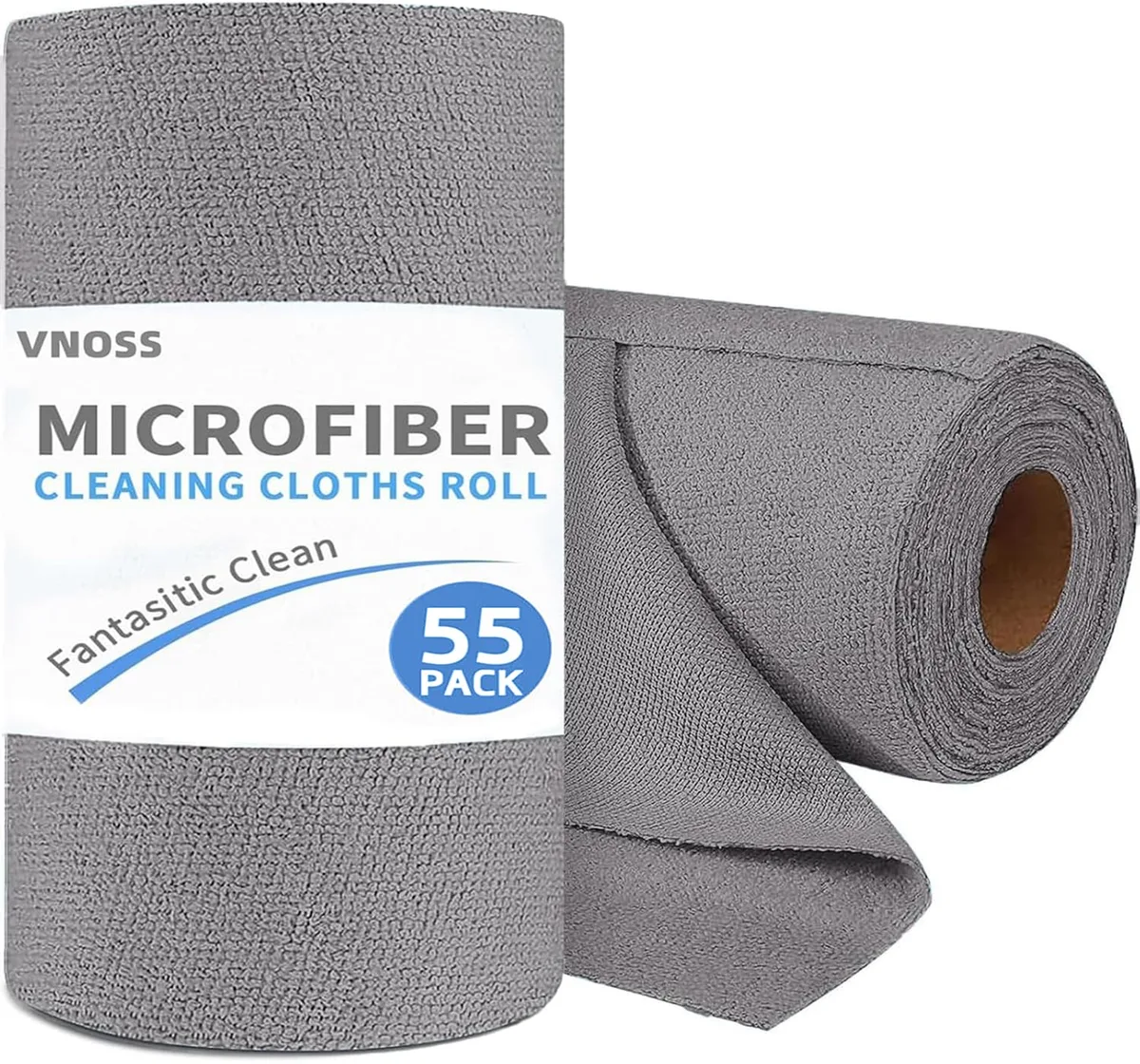 Blue microfiber cloth roll, 55 tear-away sheets, 11 by 9 inches