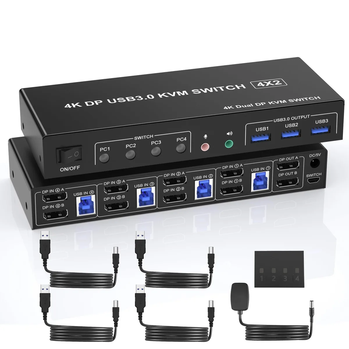 BUCIER BUCIER APES-4K60-DP-4x2-USB3 KVM switch — product photo
