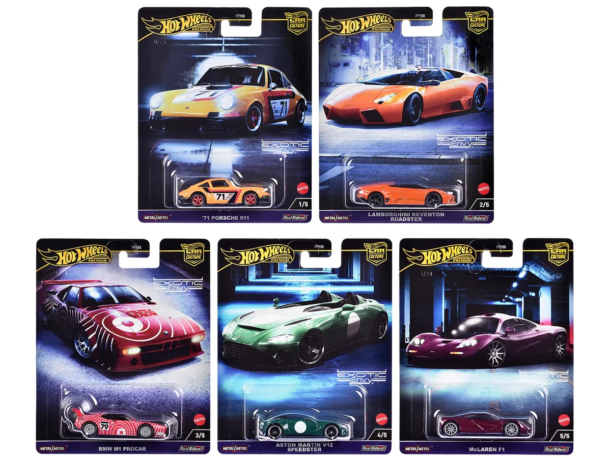 Hot Wheels Hot Wheels Car Culture 2024 Series G Exotic Envy 5 piece Set — product photo