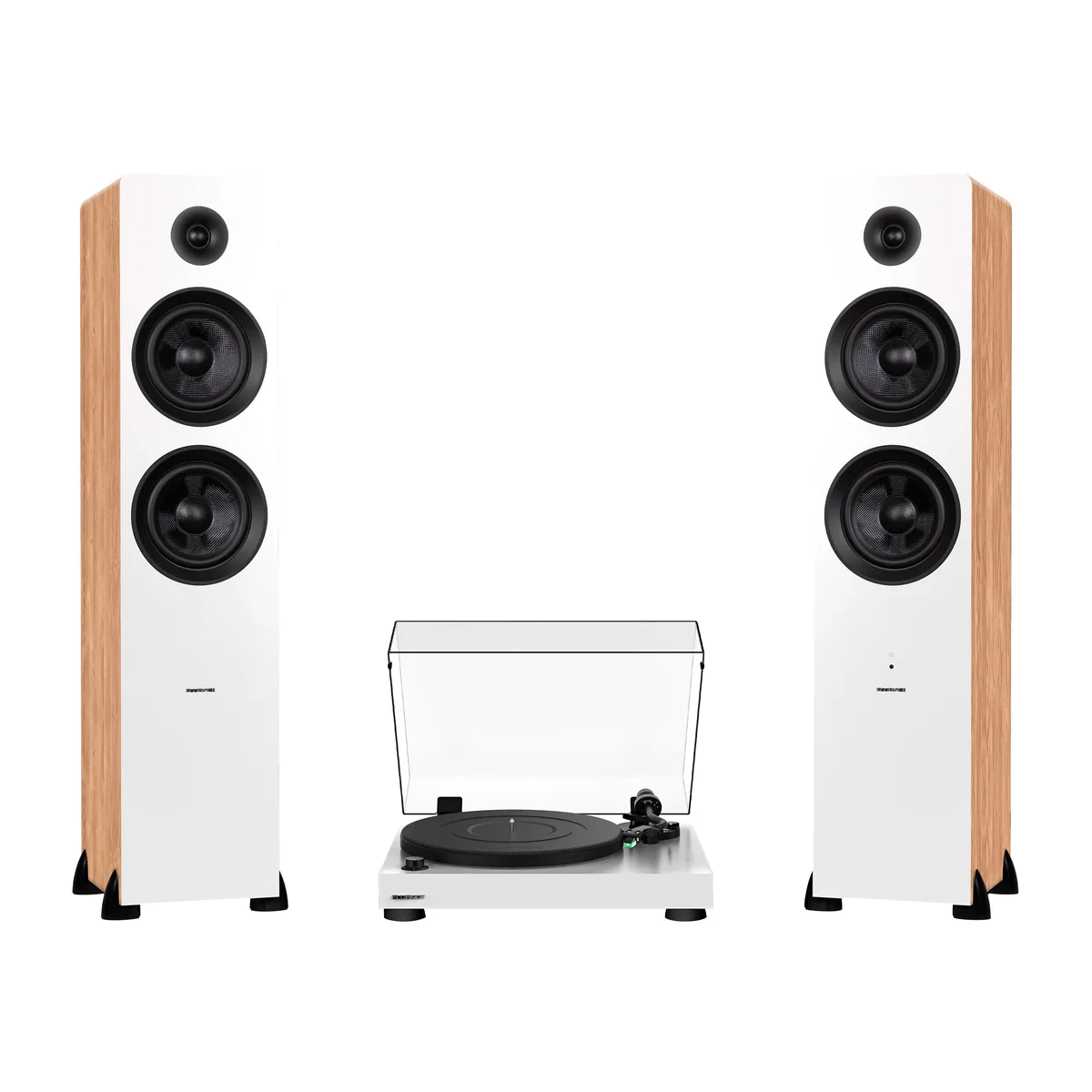 Fluance Fluance RT81 Elite Turntable (White) with Ai81 Speakers (Bamboo) 150W — product photo