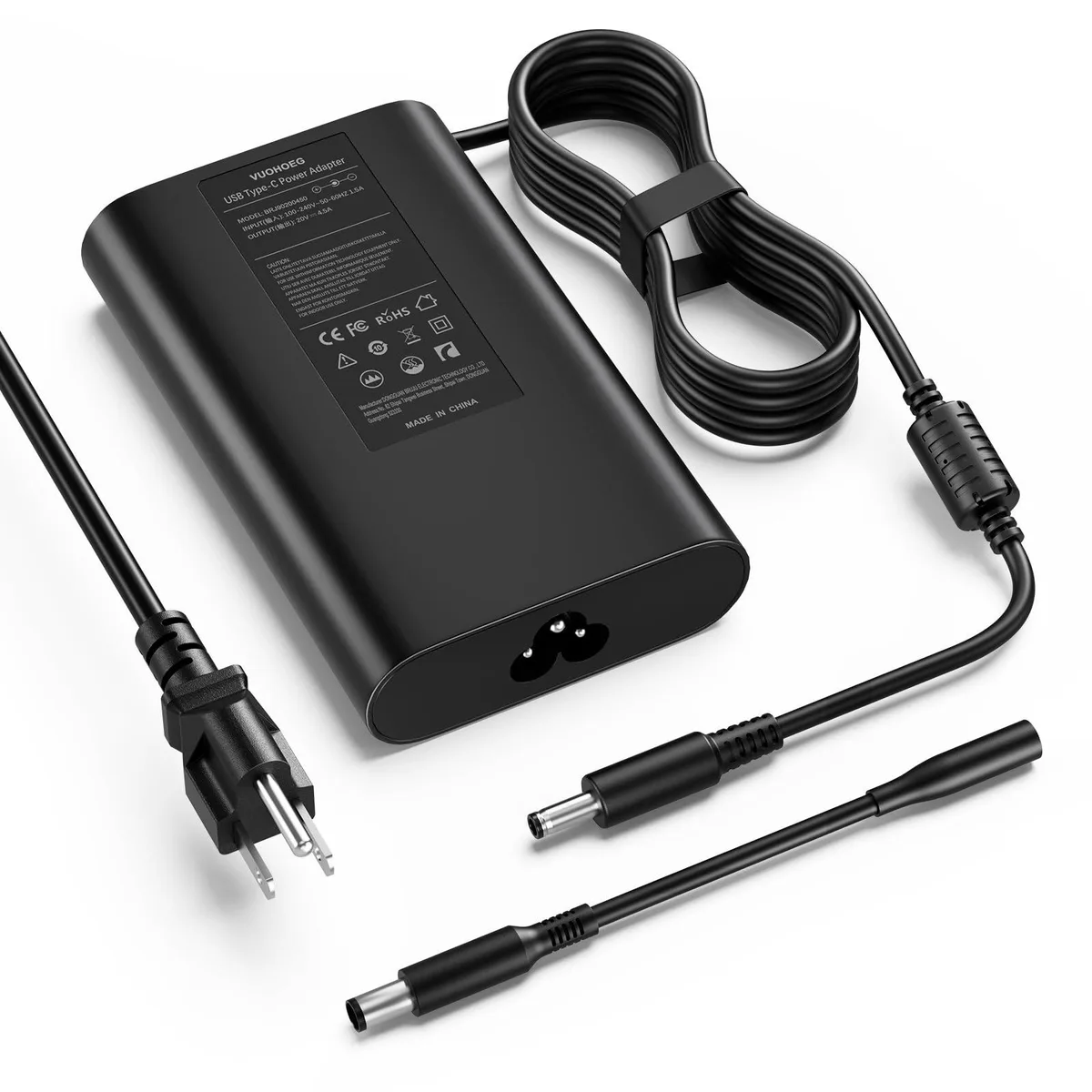  VUOHOEG BRJ90200450 65W 45W AC Adapter with 4.5x3.0mm &amp; 7.4x5.0mm Tips — product photo