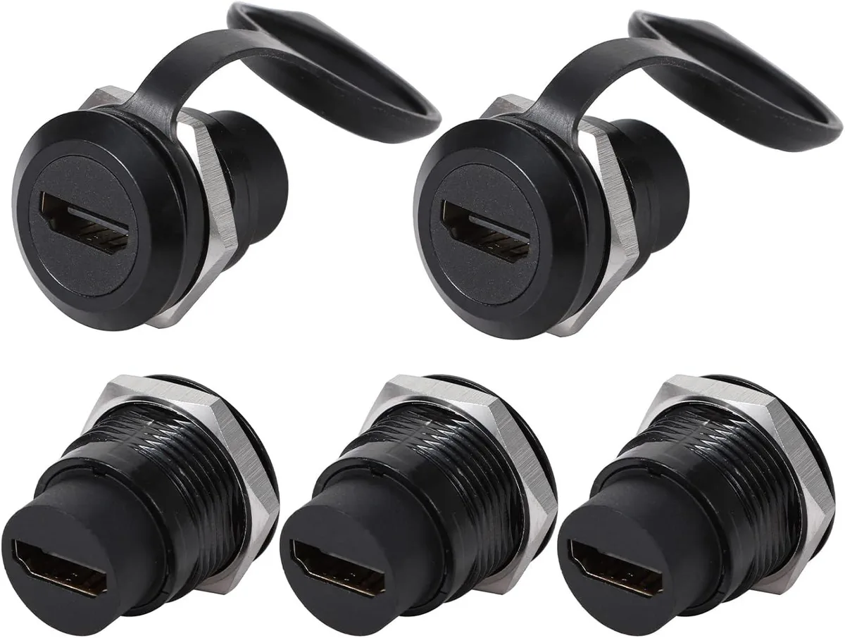 BFKK BFKK 5PCS HDMI 2.0 Panel Mount Connector USB Pass Through Cable Coupler 4K 30Hz video accessory — product photo