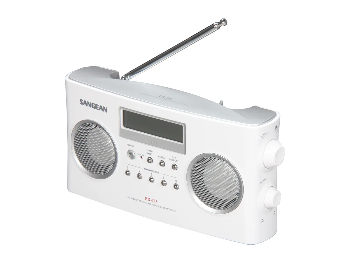 Sangean Sangean PR-D5 White portable AM/FM radio — product photo