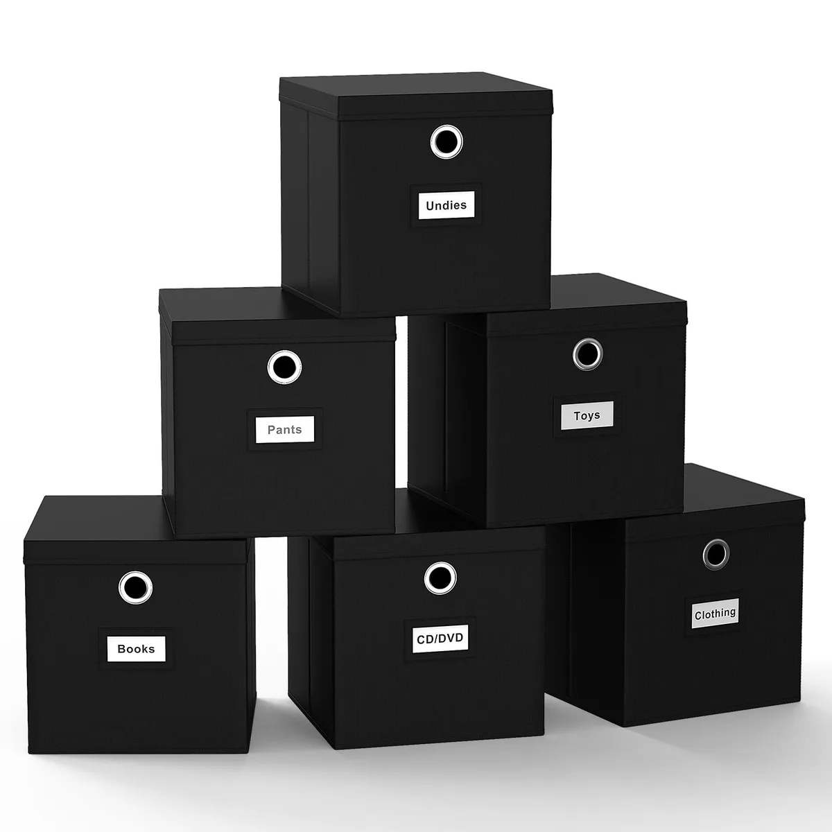 Pezin &amp; Hulin Pezin &amp; Hulin 6-Pack Foldable Cloth Storage Boxes Black — product photo