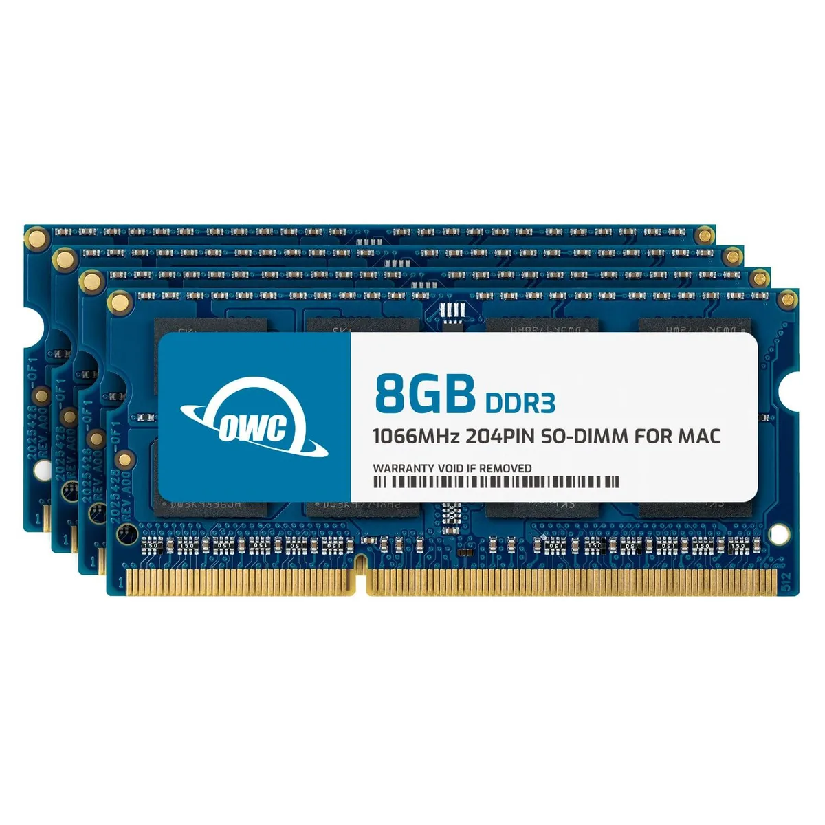 OWC OWC 32GB (4×8GB) DDR3 1066 PC3-8500 CL7 204-pin SO-DIMM kit for 2009 iMac 27-inch — product photo