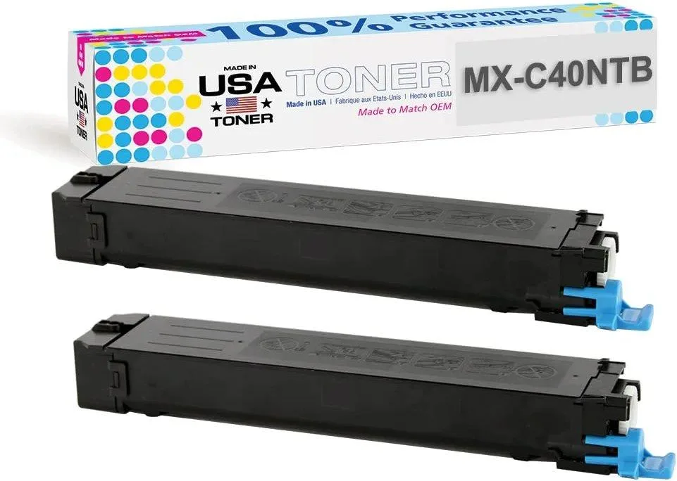 MADE IN USA TONER MADE IN USA TONER Black Toner Cartridge 2 Pack for Sharp MX-C311, MX-C312, MX-C400P, MX-C401, MX-C402SC — product photo