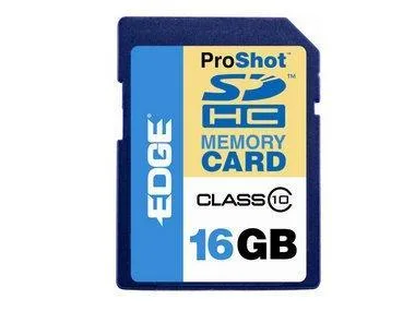 Small rectangular SDHC card labelled 16 GB Class 10