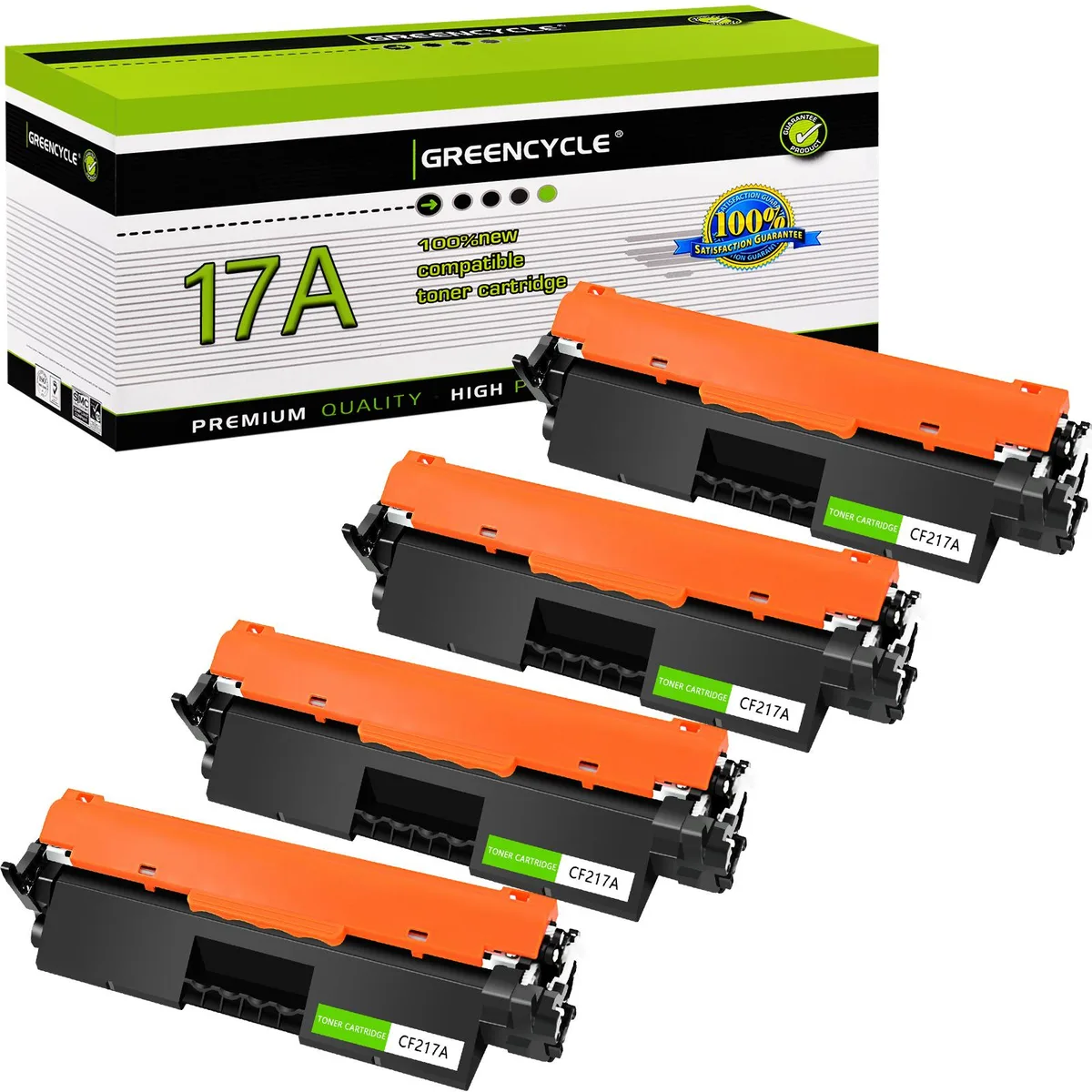 GREENCYCLE GREENCYCLE 17A CF217A Black Toner Cartridge 4 Pack — product photo
