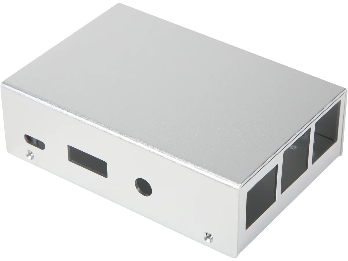 Micro Connectors Micro Connectors RAS-03SLPWR-PI Aluminum Case for Raspberry Pi 3 Model B/B+ with 5V 2.5A Power Adapter — 제품 사진