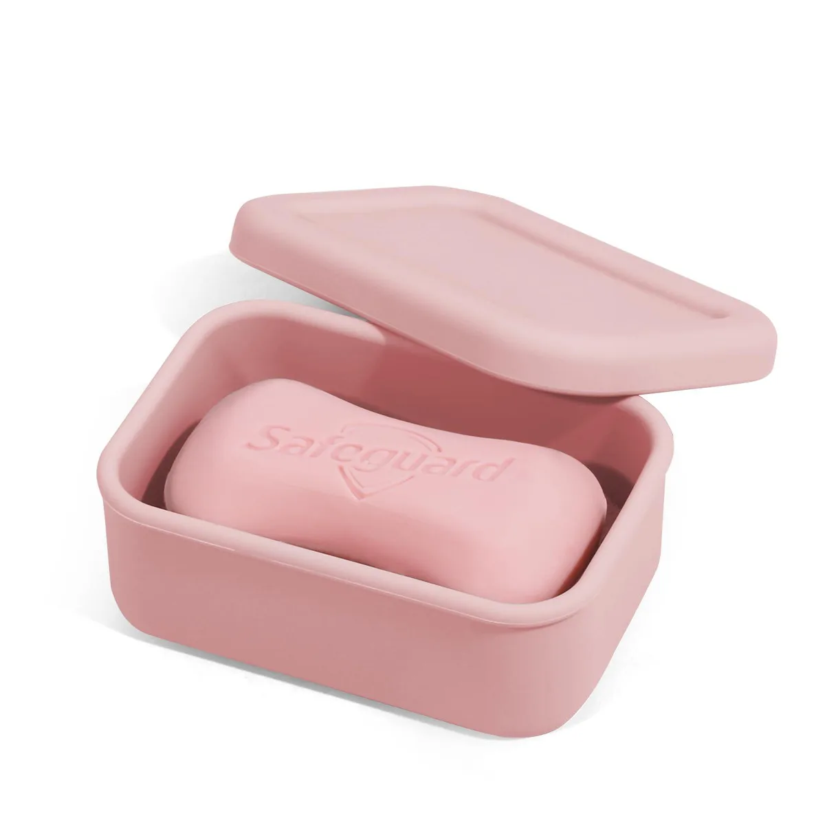  HighHerz Silicone Travel Soap Case with Draining Tray Light Pink — product photo