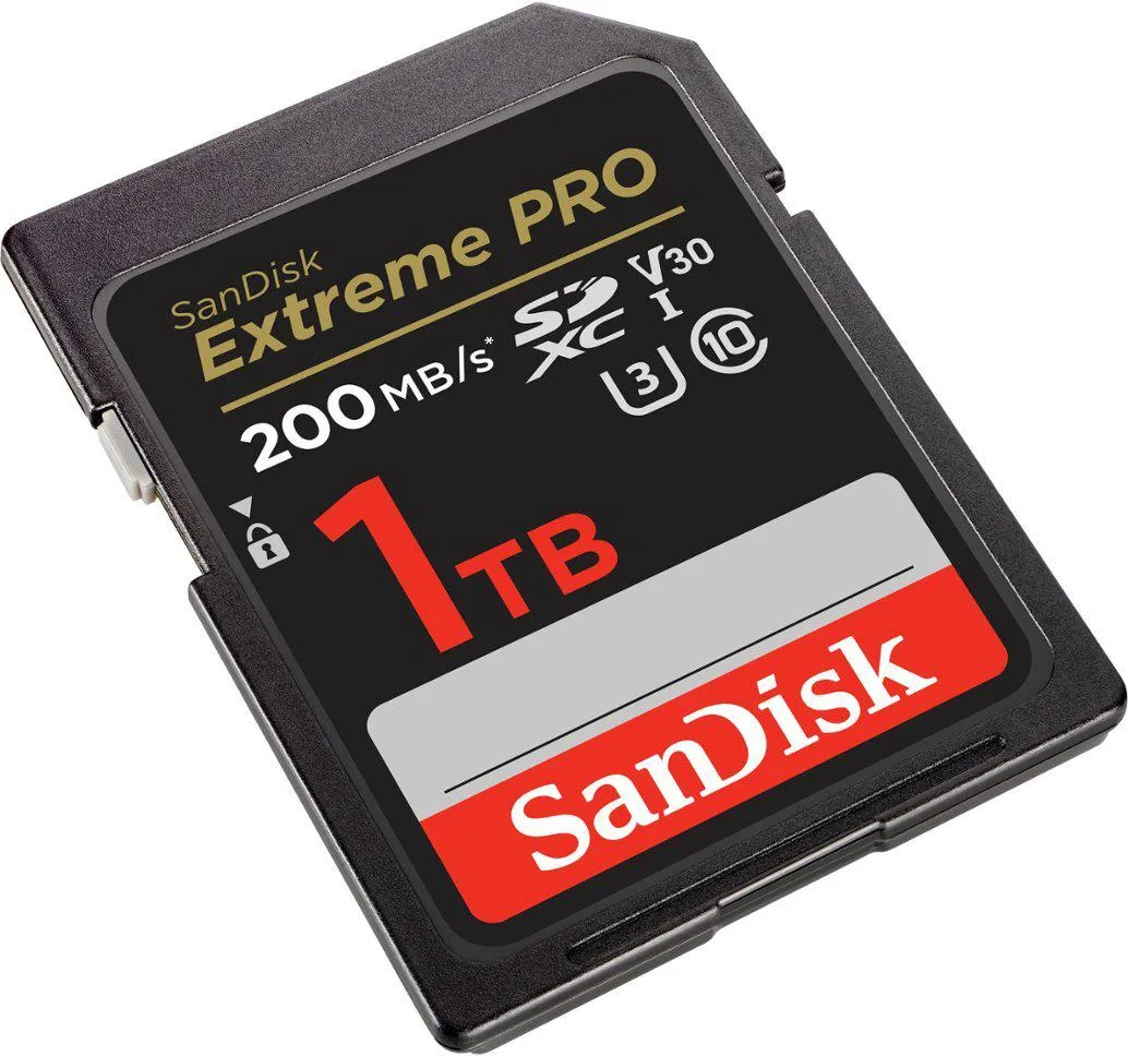 SanDisk SanDisk Extreme PRO 1TB SDXC UHS-I V30 U3 Class 10 200MB/s 140MB/s SDSDXXD-1T00-ANCIN camera accessory — product photo