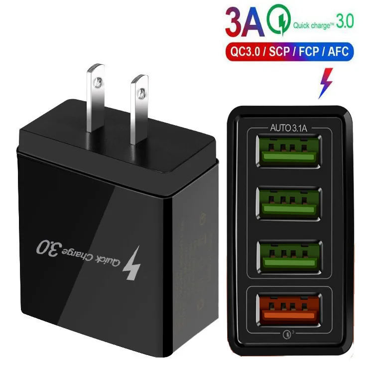 ESTONE ESTONE 48W Quick Charge 3.0 4-Port USB Charger Black — product photo