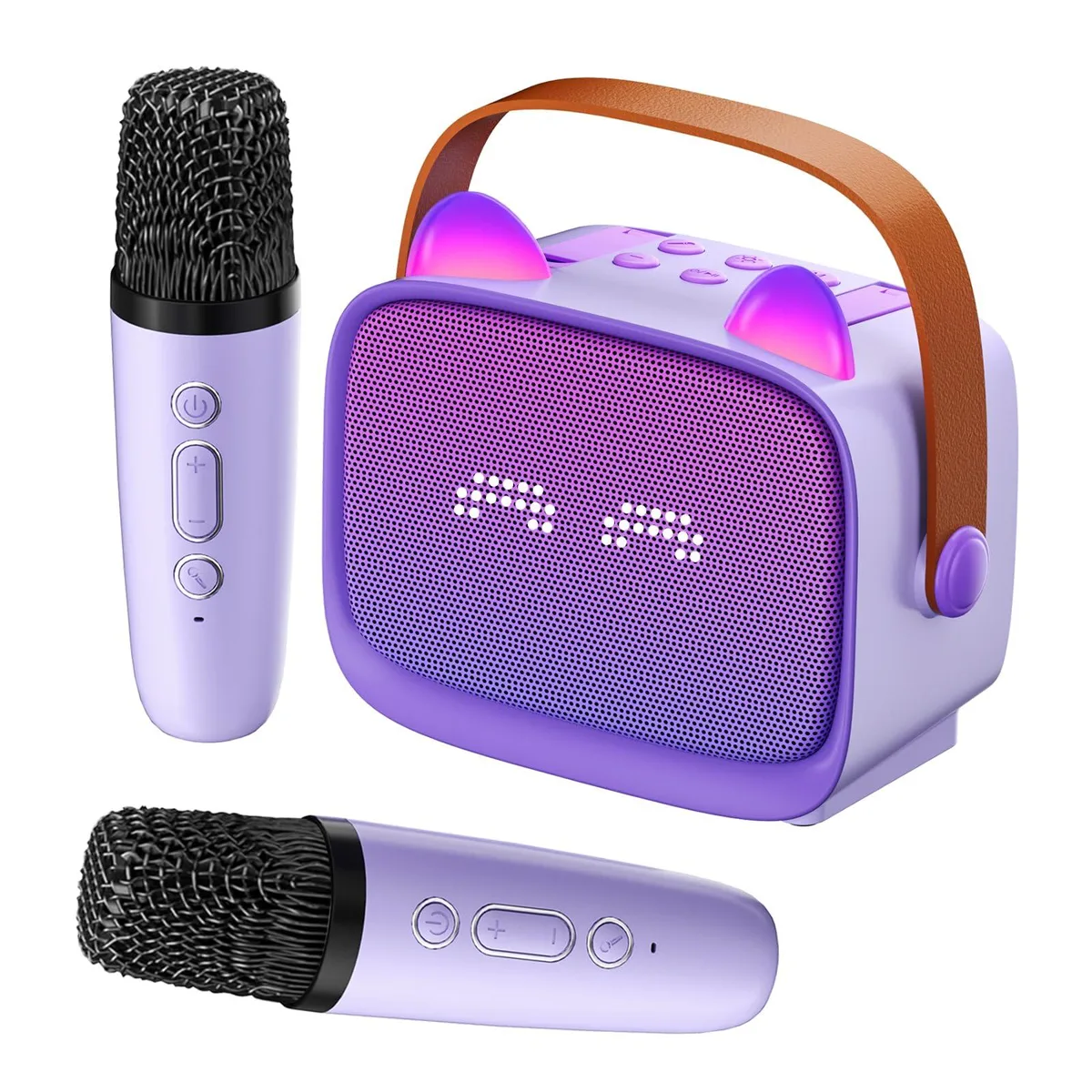 TWOBIGO YCYYX08 Karaoke System Purple 2mic Bluetooth 5.3 — product photo