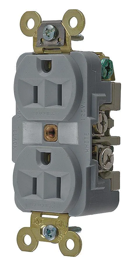 Hubbell Incorporated Hubbell Incorporated HBL5262GY 15 A receptacle — product photo