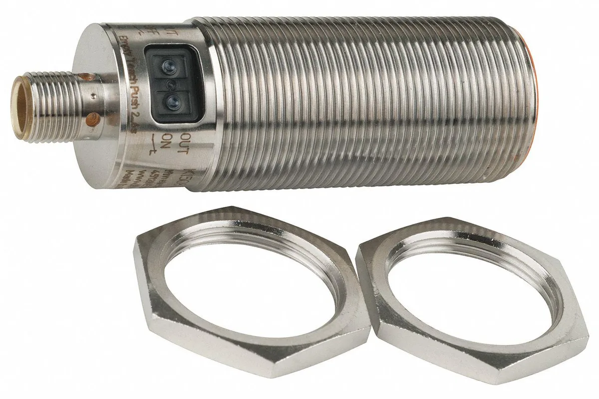 Cylindrical stainless steel proximity sensor with M12 connector