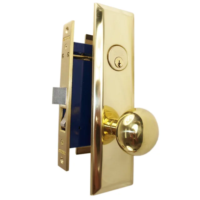 Marks USA Marks USA New Yorker 9NY10D/3 Polished Brass Right Hand Mortise Lockset — product photo