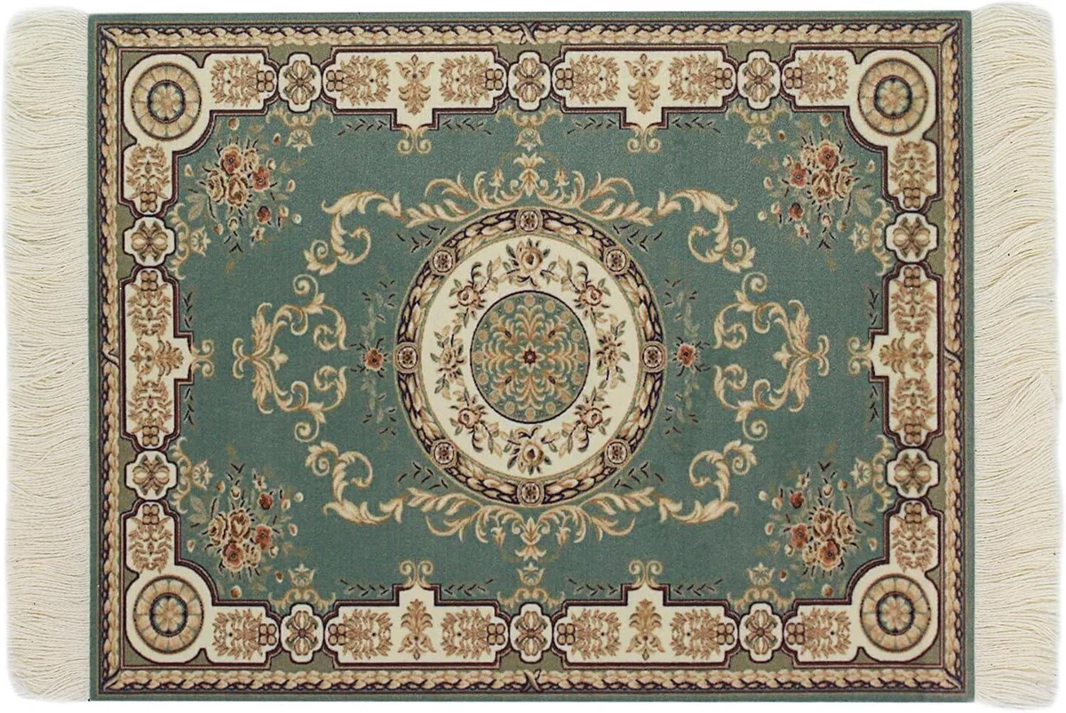 BAOFENG BAOFENG Persian Style Carpet Mouse Pad Oriental Green 10*7 inch — product photo