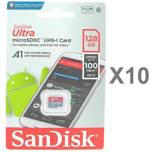 SanDisk SanDisk microSDXC 128GB Class 10 10-pack — product photo