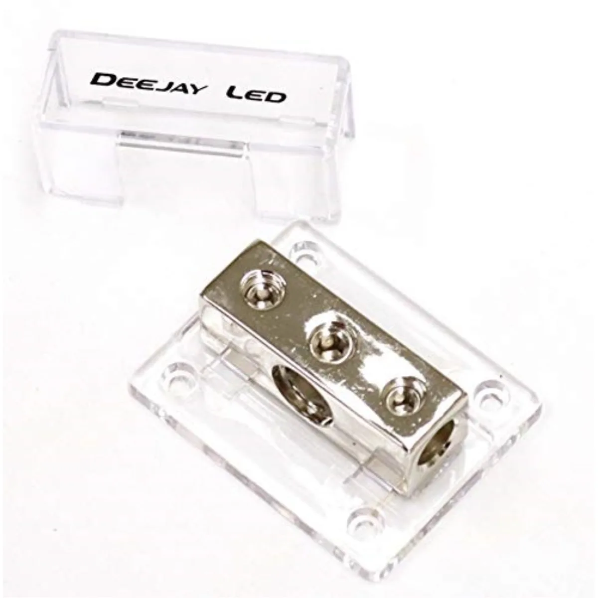 Deejay LED Deejay LED TBH1024CLEAR 0 Gauge to 2×4 Gauge Power Distribution Block — product photo