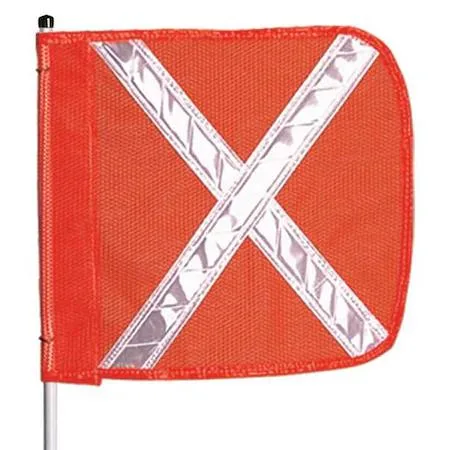 Checker Distributors Checker Distributors Warning Whip 8 ft Reflective X Flag White Whip Orange Flag — product photo