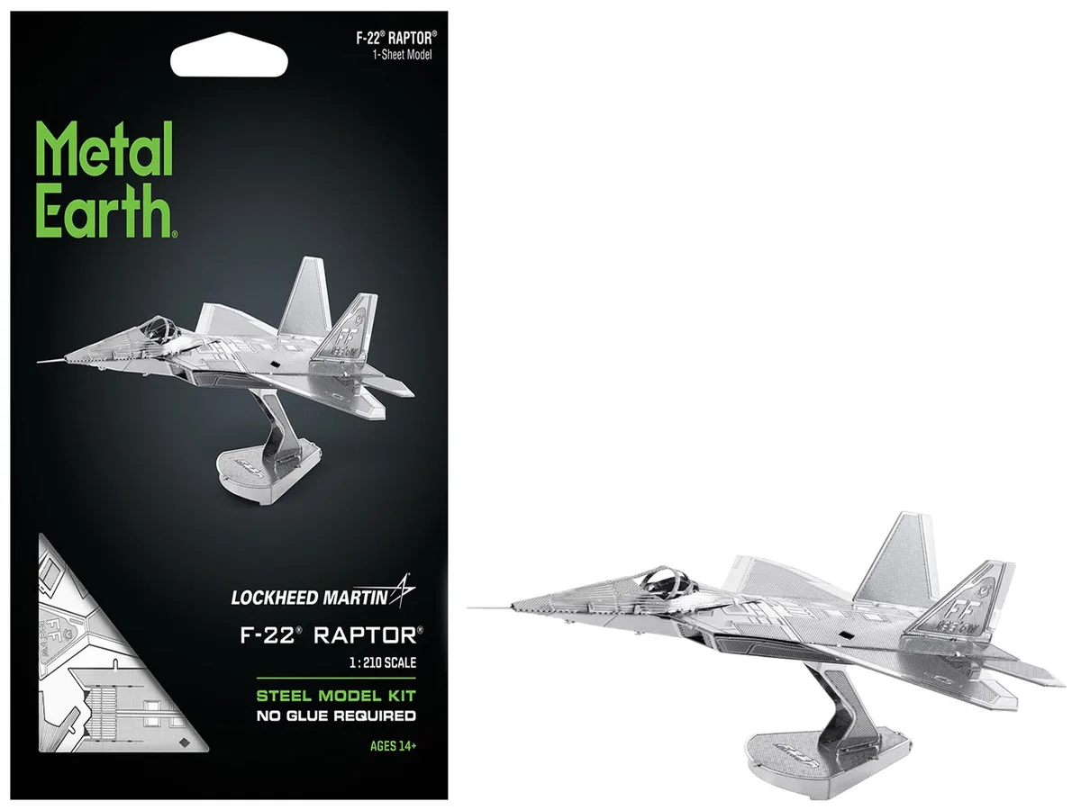 Metal Earth Metal Earth Lockheed Martin F-22 Raptor Stealth Aircraft Model Kit Moderate Difficulty — product photo