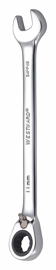Westward 11 mm combination wrench chrome finish offset head