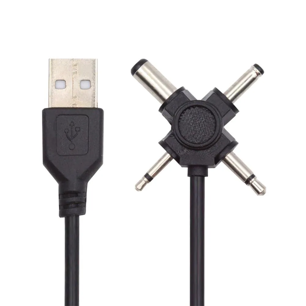 LORDWORLD LORDWORLD USB 2.0 Type-A to 4-in-1 Barrel Plug Cable 150cm — product photo